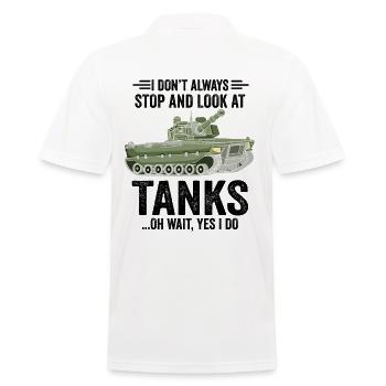 Armee Panzer Veteran Militär Geschenk - Männer Poloshirt - Weiß - Hinten - Kai (181cm)