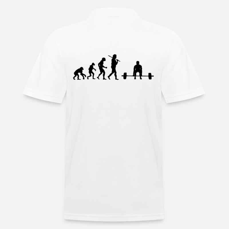 Evolution Gewichtheber - Männer Poloshirt - Weiß