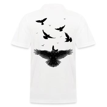 Corbeau, Corbeau, Corbeau, Oiseau, Oiseaux, Troupeau d’oiseaux - Polo Homme - blanc - Dos - Kai (181cm)