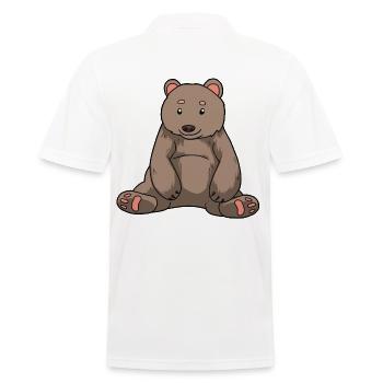 Ours brun Ours Zoo Animaux de zoo Animaux sauvages Animaux forestiers Enfants - Polo Homme - blanc - Dos - Kai (181cm)
