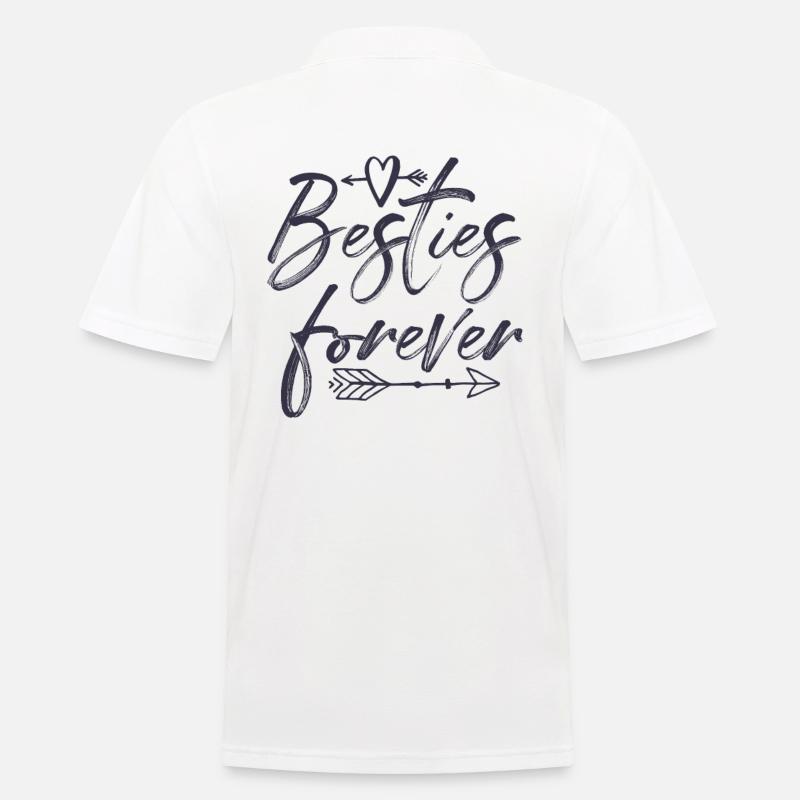 Besties forever - Männer Poloshirt - Weiß