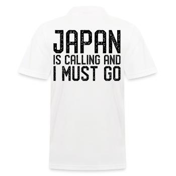Japan is calling i must go - Männer Poloshirt - Weiß - Hinten - Kai (181cm)