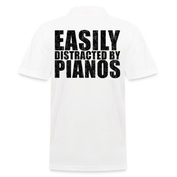 Pianist Geschenk - Männer Poloshirt - Weiß - Hinten - Kai (181cm)