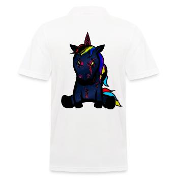 Horror Mythical Animal Unicorn Fantasy Myth - Men's Polo Shirt - white - Back - Kai (181cm)