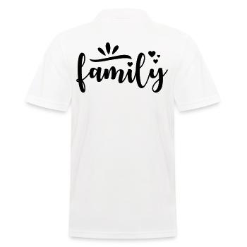 Texte de famille avec des cœurs - Polo Homme - blanc - Dos - Kai (181cm)