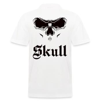 Totenkopf als Geschenkidee - Männer Poloshirt - Weiß - Hinten - Kai (181cm)