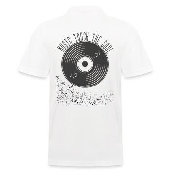Musikschallplatte als Geschenkidee - Männer Poloshirt - Weiß - Hinten - Kai (181cm)