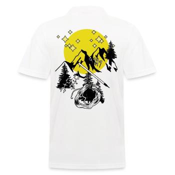 Tyrol Alps Mountains Full Moon Mountains Mountaineers - Men's Polo Shirt - white - Back - Kai (181cm)