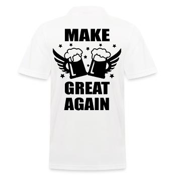 MAKE BEER GREAT AGAIN Mass Bier lustige Sprüche - Männer Poloshirt - Weiß - Hinten - Kai (181cm)