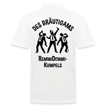 Des Bräutigams Remmidemmi-Kumpels (JGA Team / B) - Männer Poloshirt - Weiß - Hinten - Kai (181cm)