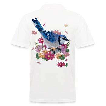 Blaue Chara - Männer Poloshirt - Weiß - Hinten - Kai (181cm)