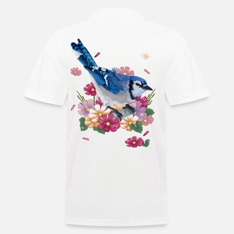 Blaue Chara - Männer Poloshirt - Weiß
