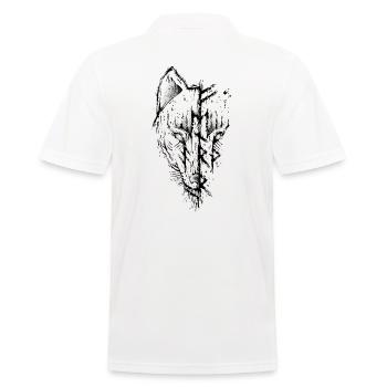 Wolf Fenrir Wikinger Müllfuthark Rune - Männer Poloshirt - Weiß - Hinten - Kai (181cm)