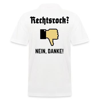 Rechtsrock? Nein, Danke! (Gegen Rechts / P / 3C) - Männer Poloshirt - Weiß - Hinten - Kai (181cm)