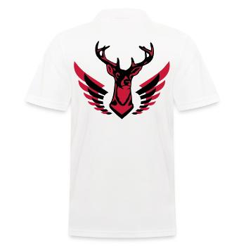 Grand cerf bien avec des ailes 2c C - Polo Homme - blanc - Dos - Kai (181cm)