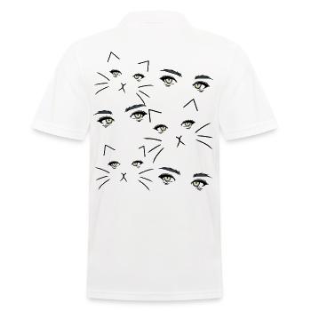 Fantasy Katzenaugen Katzenhalter Katze Katzen - Männer Poloshirt - Weiß - Hinten - Kai (181cm)