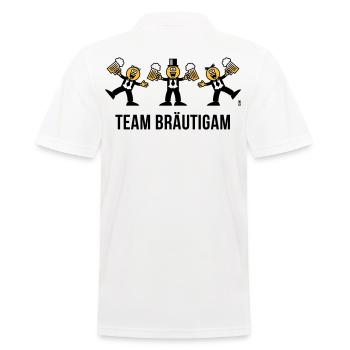 Team Bräutigam (JGA / Karikatur / Tanz / 3C / B) - Männer Poloshirt - Weiß - Hinten - Kai (181cm)