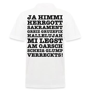 08 Himmi Herrgott Sakrament 1c Bayrisch fluchen - Männer Poloshirt - Weiß - Hinten - Kai (181cm)