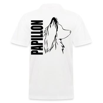 PAPILLON Profil Hunde Hund Wilsigns - Männer Poloshirt - Weiß - Hinten - Kai (181cm)