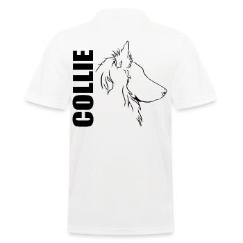Langhaar Collie Profil Hunde Hund Wilsigns - Männer Poloshirt - Weiß - Hinten - Kai (181cm)