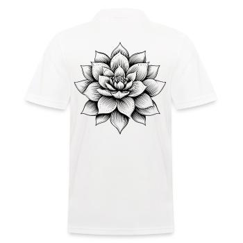Lotusblüte - Männer Poloshirt - Weiß - Hinten - Kai (181cm)