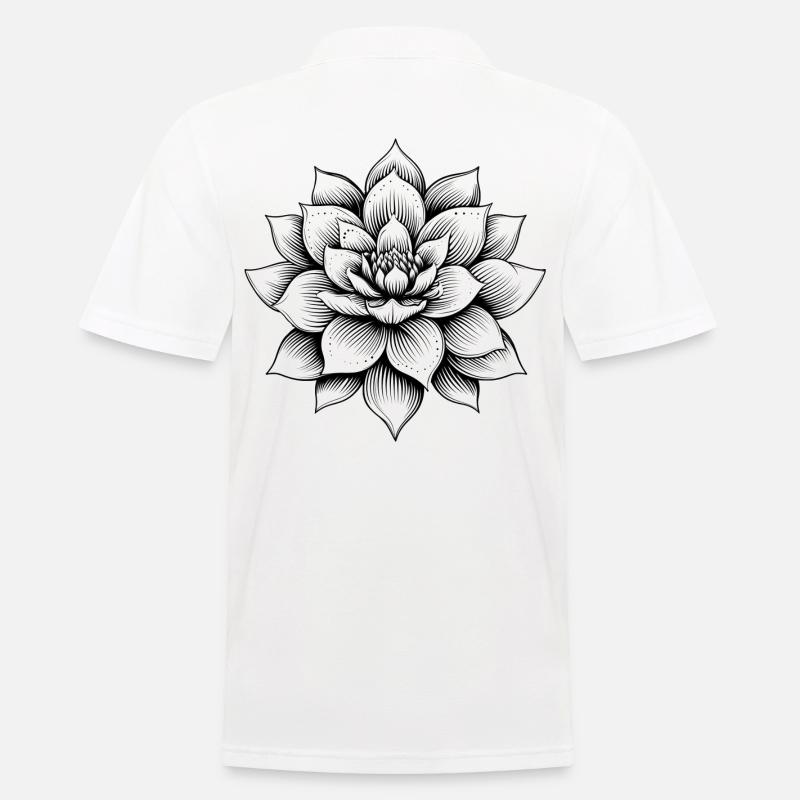 Lotusblüte - Männer Poloshirt - Weiß