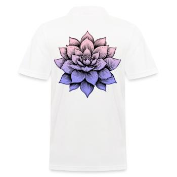 Lotusblüte - Männer Poloshirt - Weiß - Hinten - Kai (181cm)