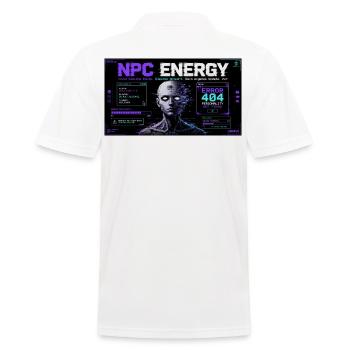 NPC ENERGY ERROR 404 - Männer Poloshirt - Weiß - Hinten - Kai (181cm)
