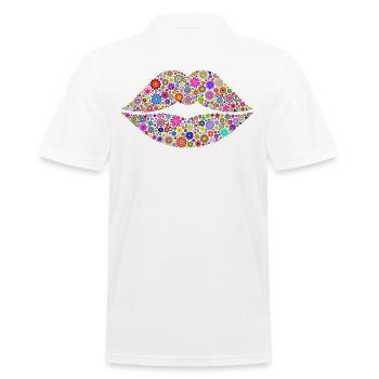 kiss mouth - Men's Polo Shirt - white - Back - Kai (181cm)