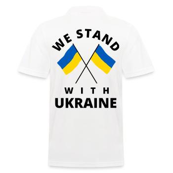 Ukraine Flag. we stand with ukraine - Men's Polo Shirt - white - Back - Kai (181cm)