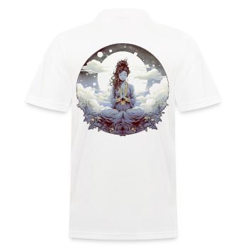 Meditation - Männer Poloshirt - Weiß - Hinten - Kai (181cm)