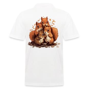 Eichhörnchen - Männer Poloshirt - Weiß - Hinten - Kai (181cm)
