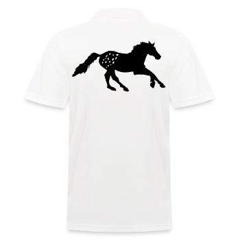 Tigerschecke  Appaloosa  Pferd Noriker Reiten - Männer Poloshirt - Weiß - Hinten - Kai (181cm)