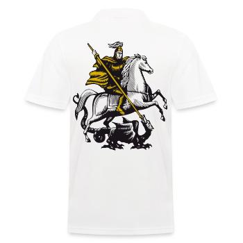 Knight & Dragon Dragon Slayer Horse & Rider - Men's Polo Shirt - white - Back - Kai (181cm)