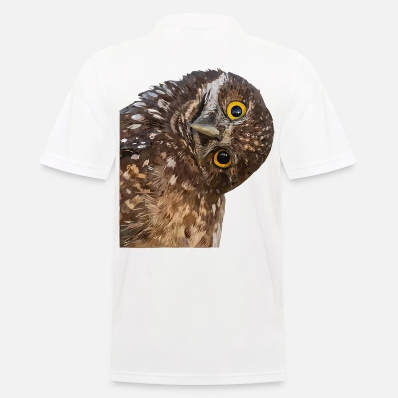 Eule - Männer Poloshirt - Weiß