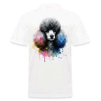 Caniche tête de chien aquarelle - Polo Homme - blanc - Dos - Kai (181cm)