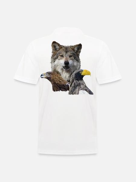Wolf und Adler - Männer Poloshirt - Weiß
