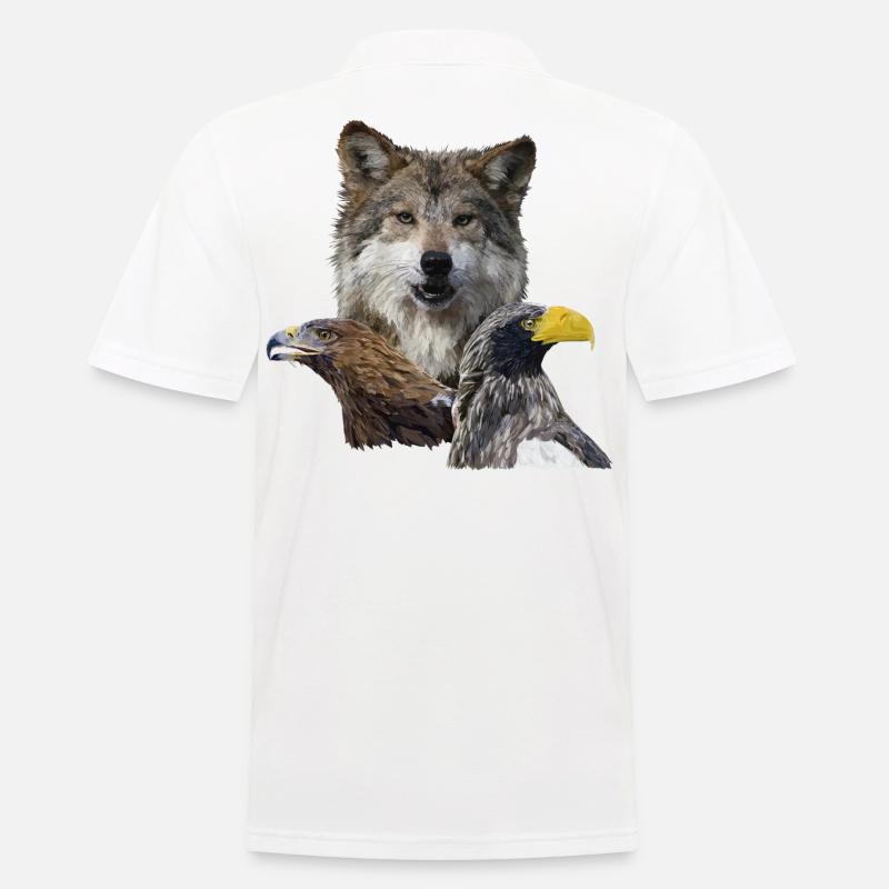 Wolf und Adler - Männer Poloshirt - Weiß