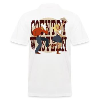Country Western - Men's Polo Shirt - white - Back - Kai (181cm)