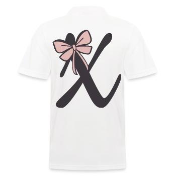 Anfangsbuchstabe X Schleifchen - Männer Poloshirt - Weiß - Hinten - Kai (181cm)