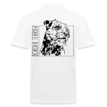 BORDER TERRIER Dog Dogs Wilsigns - Men's Polo Shirt - white - Back - Kai (181cm)