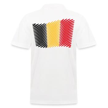 Flag Of Belgium / Tricolour (Scribble) - Men's Polo Shirt - white - Back - Kai (181cm)