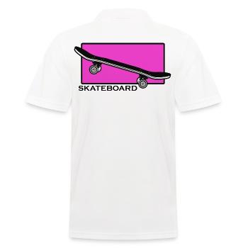 skateboard skater halfpipe sk8 grind skate - Men's Polo Shirt - white - Back - Kai (181cm)