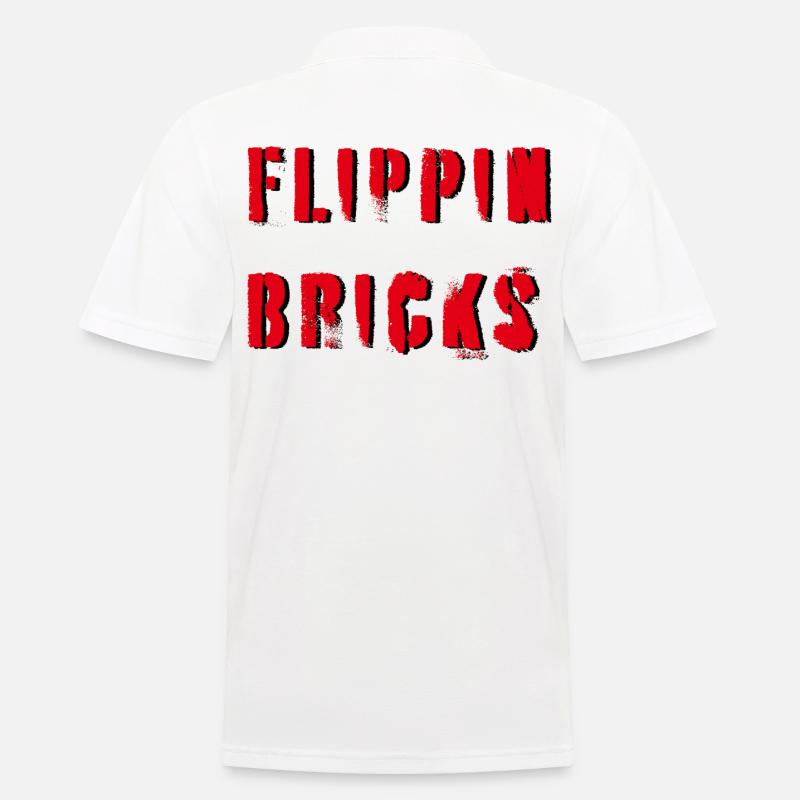 flippin bricks Hip Hop/ Rap - Männer Poloshirt - Weiß
