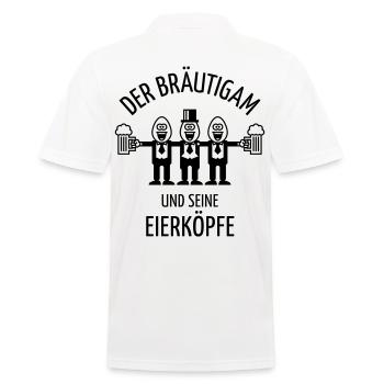 Der Bräutigam Und Seine Eierköpfe (JGA / 1C) - Männer Poloshirt - Weiß - Hinten - Kai (181cm)