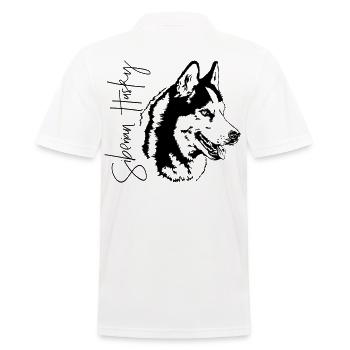 SIBERIAN HUSKY dog portrait dogs dog Wilsigns - Men's Polo Shirt - white - Back - Kai (181cm)