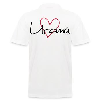 Uroma Herz Liebe werdende Oma Geschenk - Männer Poloshirt - Weiß - Hinten - Kai (181cm)