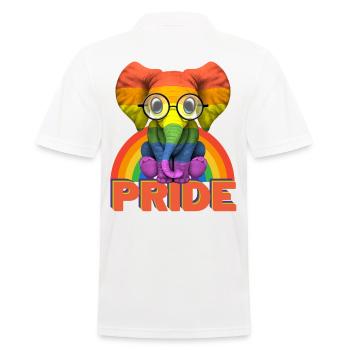 Regenbogen Elefant Gay Queers LGBT Gay Pride - Männer Poloshirt - Weiß - Hinten - Kai (181cm)