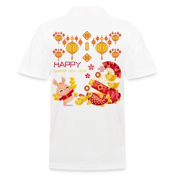 Année du Lapin Joyeux Nouvel An chinois - Polo Homme - blanc - Dos - Kai (181cm)