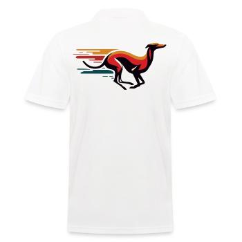 Galgo-Logo Nr12 - Männer Poloshirt - Weiß - Hinten - Kai (181cm)